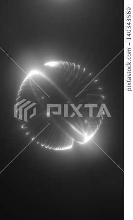 Monochrome abstract glowing sphere with dotted rim and soft light beams on a dark background, creating a minimal futuristic orb Monochrome abstract glowing sphere with dotted rim and soft light beams on a dark background, creating a minimal futuristic orb 140343569