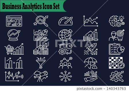 Business analytics icons set for data management evaluation vector illustration Business analytics icons set for data management evaluation vector illustration 140343763