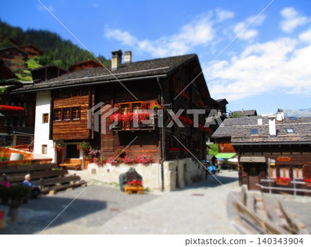 Griments, Switzerland - Diorama style Griments, Switzerland - Diorama style 140343904