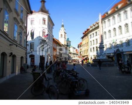 A diorama-style depiction of a city in Ljubljana, Slovenia. A diorama-style depiction of a city in Ljubljana, Slovenia. 140343949