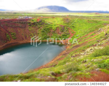 Iceland Keriz Crater Lake Diorama Wind Iceland Keriz Crater Lake Diorama Wind 140344027