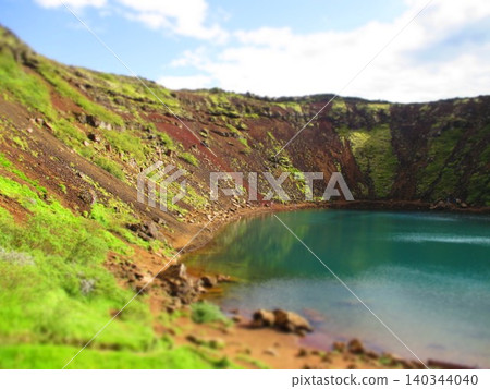 Iceland Keriz Crater Lake Diorama Wind Iceland Keriz Crater Lake Diorama Wind 140344040