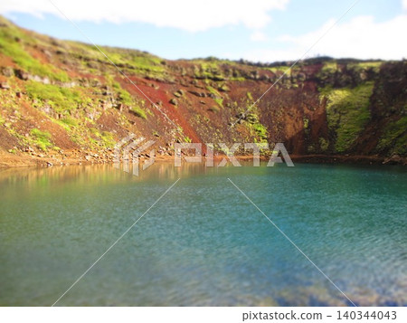 Iceland Keriz Crater Lake Diorama Wind Iceland Keriz Crater Lake Diorama Wind 140344043