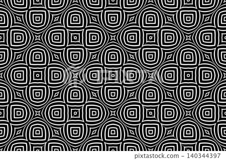 Seamless Geometric Convex Black and White Pattern. Seamless Geometric Convex Black and White Pattern. 140344397
