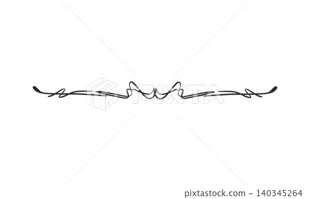 Hand drawn vector abstract outline,graphic,line vintage ornament art nouveau frame border and divider in drawing elegant style.Elegant decoration vintage outline design isolated.Floral ornament border 140345264