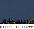 建築物輪廓和夜空的背景插圖 140345266