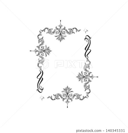 Hand drawn vector abstract outline,graphic,line vintage celebration ornament art nouveau frame in drawing elegant style.Elegant decoration vintage outline design isolated. Floral ornament border Hand drawn vector abstract outline,graphic,line vintage celebration ornament art nouveau frame in drawing elegant style.Elegant decoration vintage outline design isolated. Floral ornament border 140345331
