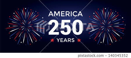 USA anniversary 250 years happy Independence Day firework vector illustration USA anniversary 250 years happy Independence Day firework vector illustration 140345352
