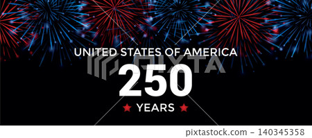 USA anniversary 250 years happy Independence Day firework vector illustration USA anniversary 250 years happy Independence Day firework vector illustration 140345358