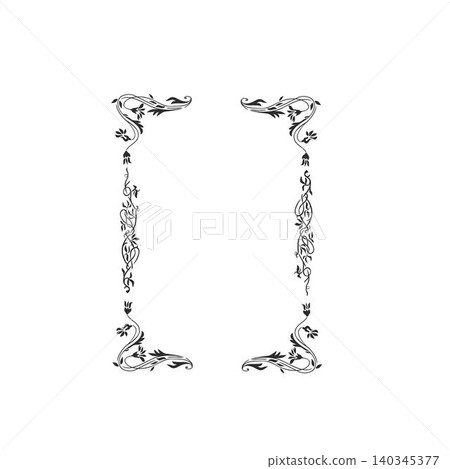 Hand drawn vector abstract outline,graphic,line vintage celebration ornament art nouveau frame in drawing elegant style.Elegant decoration vintage outline design isolated. Floral ornament border Hand drawn vector abstract outline,graphic,line vintage celebration ornament art nouveau frame in drawing elegant style.Elegant decoration vintage outline design isolated. Floral ornament border 140345377