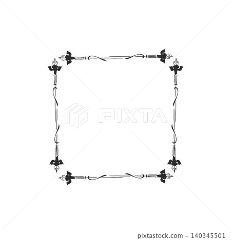 Hand drawn vector abstract outline,graphic,line vintage celebration ornament art nouveau frame in drawing elegant style.Elegant decoration vintage outline design isolated. Floral ornament border Hand drawn vector abstract outline,graphic,line vintage celebration ornament art nouveau frame in drawing elegant style.Elegant decoration vintage outline design isolated. Floral ornament border 140345501