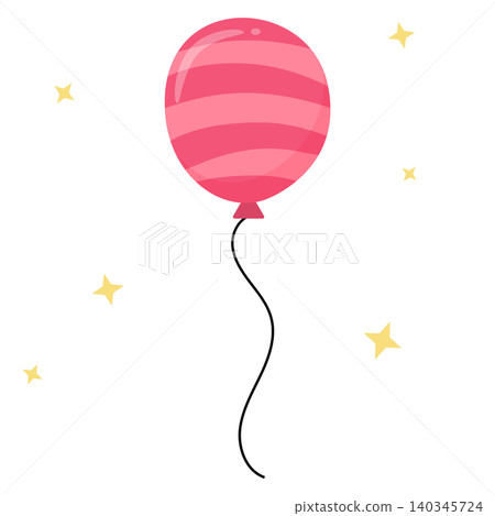 Cute pastel red striped balloon vector illustration Cute pastel red striped balloon vector illustration 140345724
