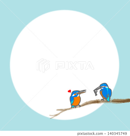 A frame (square) featuring a pair of kingfishers. A frame (square) featuring a pair of kingfishers. 140345749