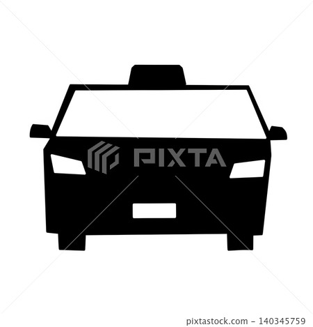 Taxi front silhouette icon Taxi front silhouette icon 140345759