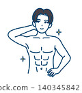 一幅展現完美體型的男性的插圖。 一幅展現完美體型的男性的插圖。 140345842