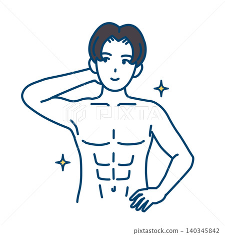 An illustration of a man who has achieved his ideal physique. An illustration of a man who has achieved his ideal physique. 140345842