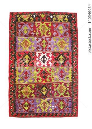wool woven old antique Turkish rug 140346084