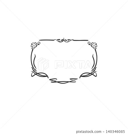 Hand drawn vector abstract outline,graphic,line vintage celebration ornament art nouveau frame in drawing elegant style.Elegant decoration vintage outline design isolated. Floral ornament border Hand drawn vector abstract outline,graphic,line vintage celebration ornament art nouveau frame in drawing elegant style.Elegant decoration vintage outline design isolated. Floral ornament border 140346085