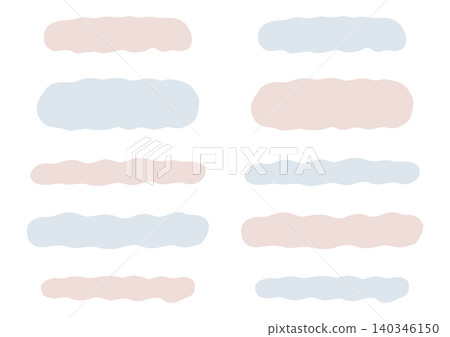 A set of horizontally elongated, hand-drawn shapes that resemble clouds (gray and brown). A set of horizontally elongated, hand-drawn shapes that resemble clouds (gray and brown). 140346150