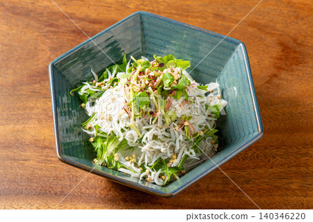 Whitebait and onion salad: A refreshing Japanese-style salad. Whitebait and onion salad: A refreshing Japanese-style salad. 140346220