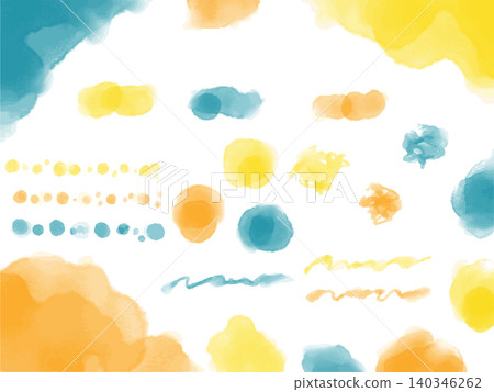 Summer-colored watercolor set: Nuanced abstract illustration background | Vitamin colors 140346262