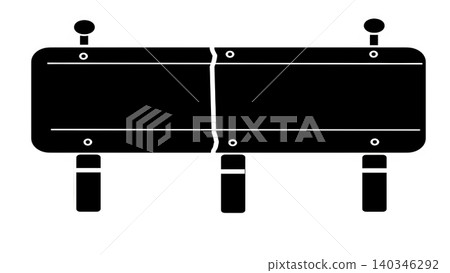 Silhouette illustration of a road guardrail Silhouette illustration of a road guardrail 140346292