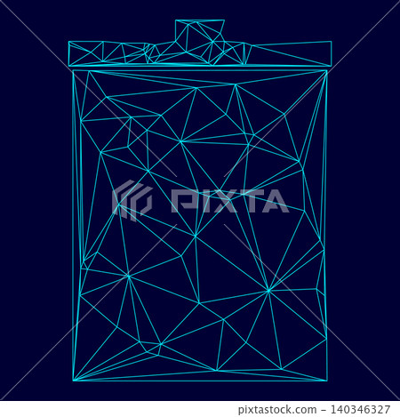 Trash bucket low poly triangulation triangulated polygonal elect Trash bucket low poly triangulation triangulated polygonal elect 140346327