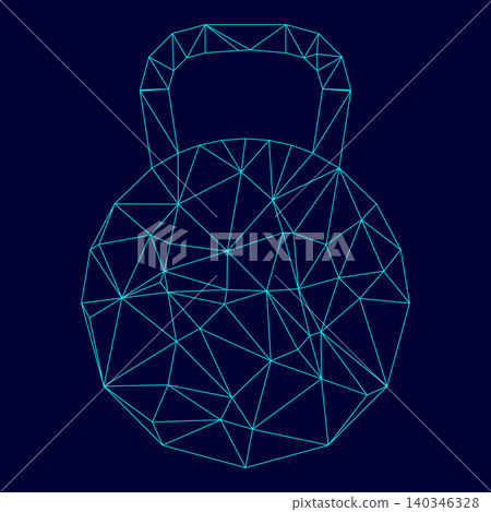 Kettlebell low poly triangulation triangulated polygonal electri Kettlebell low poly triangulation triangulated polygonal electri 140346328