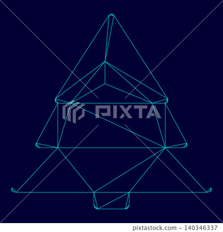 Christmas tree low poly triangulation triangulated polygonal ele Christmas tree low poly triangulation triangulated polygonal ele 140346337