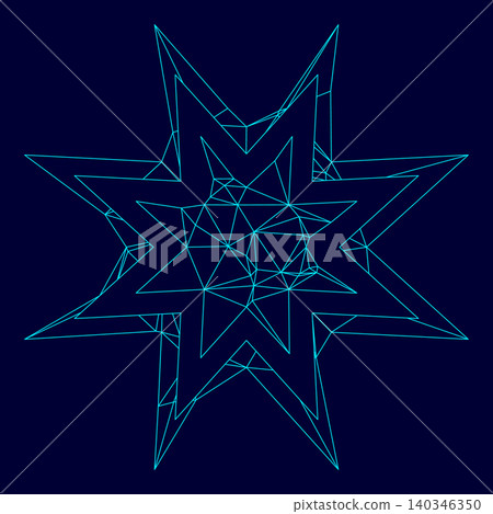 Trendy retro star low poly triangulation triangulated polygonal 140346350