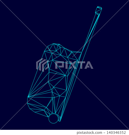 Suitcase for travel low poly triangulation triangulated polygona Suitcase for travel low poly triangulation triangulated polygona 140346352