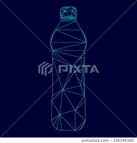 Water plastic bottle low poly triangulation triangulated polygon Water plastic bottle low poly triangulation triangulated polygon 140346360