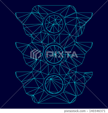 Traffic light low poly triangulation triangulated polygonal elec Traffic light low poly triangulation triangulated polygonal elec 140346371