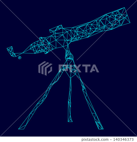 Telescope low poly triangulation triangulated polygonal electric 140346373
