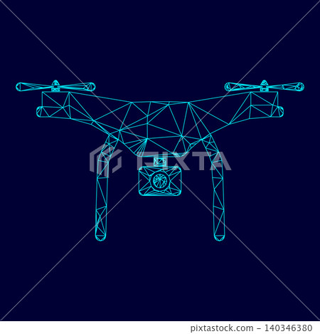 Drone low poly triangulation triangulated polygonal electric cya 140346380