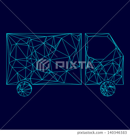 Truck low poly triangulation triangulated polygonal electric cya Truck low poly triangulation triangulated polygonal electric cya 140346383