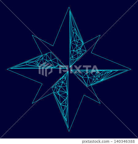 Wind rose low poly triangulation triangulated polygonal electric Wind rose low poly triangulation triangulated polygonal electric 140346388