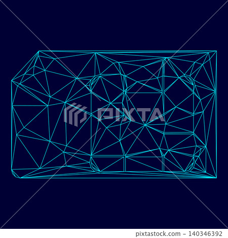 Sim card low poly triangulation triangulated polygonal electric 140346392