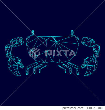 Crab low poly triangulation triangulated polygonal electric cyan Crab low poly triangulation triangulated polygonal electric cyan 140346400