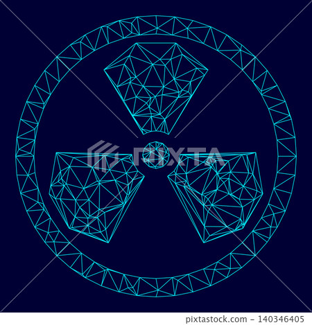 Sign radioactive low poly triangulation triangulated polygonal e Sign radioactive low poly triangulation triangulated polygonal e 140346405