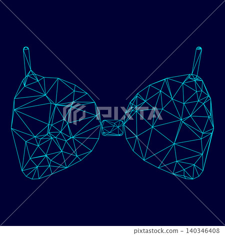 Bra low poly triangulation triangulated polygonal electric cyan Bra low poly triangulation triangulated polygonal electric cyan 140346408