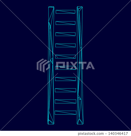 Wooden step ladder low poly triangulation triangulated polygonal Wooden step ladder low poly triangulation triangulated polygonal 140346417