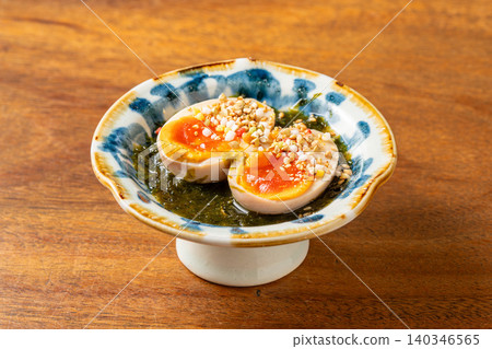 Oden egg: A popular oden ingredient that absorbs the delicious flavor of the broth. 140346565