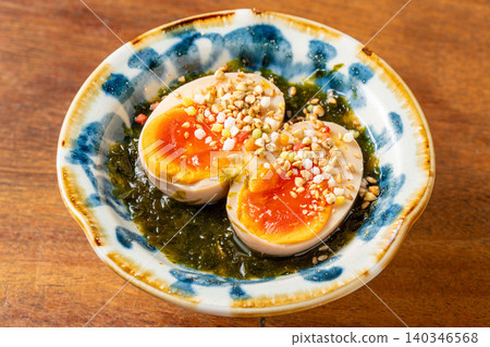 Oden egg: A popular oden ingredient that absorbs the delicious flavor of the broth. 140346568