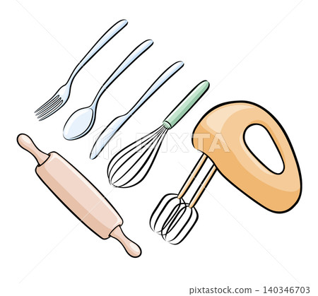 Kitchen collection line art. Kitchen collection line art. 140346703