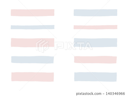 A set of loosely drawn, rectangular shapes (gray and red) that are long horizontally like tape. A set of loosely drawn, rectangular shapes (gray and red) that are long horizontally like tape. 140346966