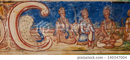 Jaipur Fresco with Peacock and Warriors Jaipur Fresco with Peacock and Warriors 140347004