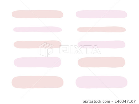 A set of loosely drawn, horizontally elongated oval shapes (red and pink). A set of loosely drawn, horizontally elongated oval shapes (red and pink). 140347107