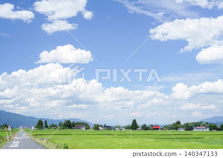 山形縣長井市鄉村景色 山形縣長井市鄉村景色 140347133