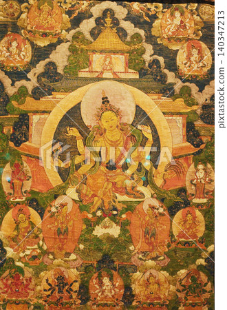 Goddess Chundhaa. Chundhaa Deity Related To Buddhist Mysticism Whose Powers Include Elimination Of Epidemics And Other Diseases. She Also Purifies Negative Karma. This 200-year-old Gum-tempera Goddess Chundhaa. Chundhaa Deity Related To Buddhist Mysticism Whose Powers Include Elimination Of Epidemics And Other Diseases. She Also Purifies Negative Karma. This 200-year-old Gum-tempera 140347213